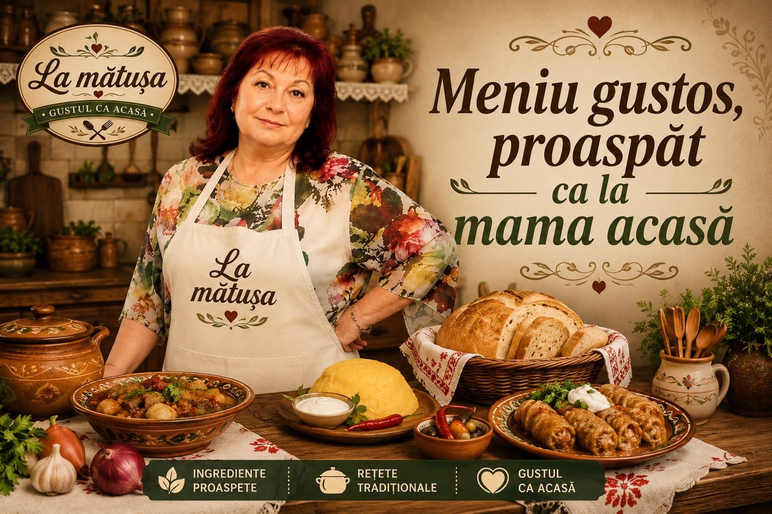 Mătușa, bucătăreasa La mătușa — meniu gustos, proaspăt ca la mama acasă
